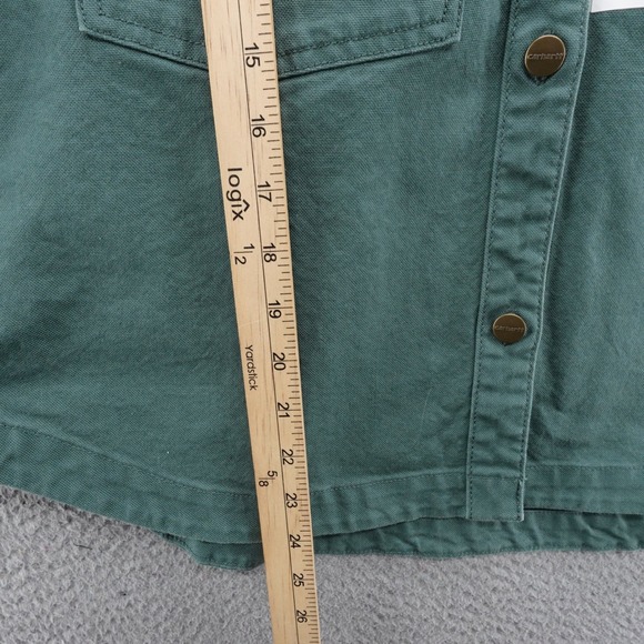 Carhartt Women Rugged Flex Loose Fit Heavyweight Duck Overshirt Green M NEW $80 - Picture 9 of 13